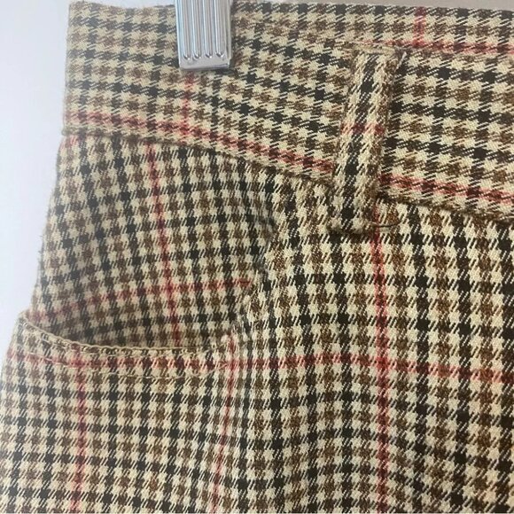 Brandy Melville California Y2K Preppy Neutral Brown Checkered Mini Skirt S - Picture 9 of 16